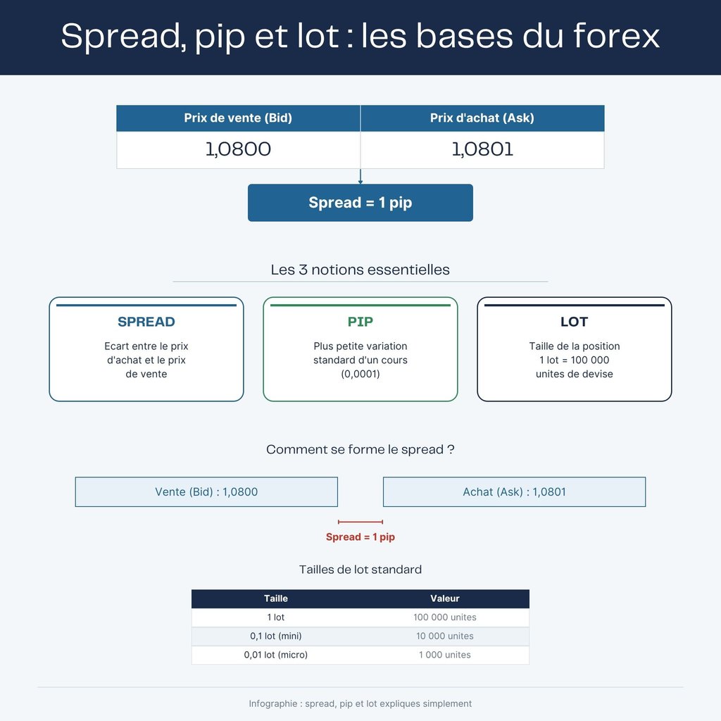 Spread, pip et lot en FOREX