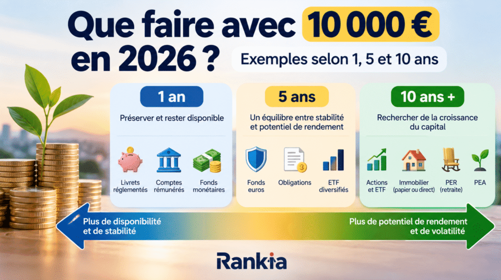 Que faire avec 10 000 € en 2026 selon un horizon de 1, 5 ou 10 ans