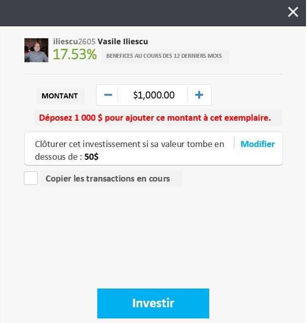 Copy trading : dernière étape sur eToro