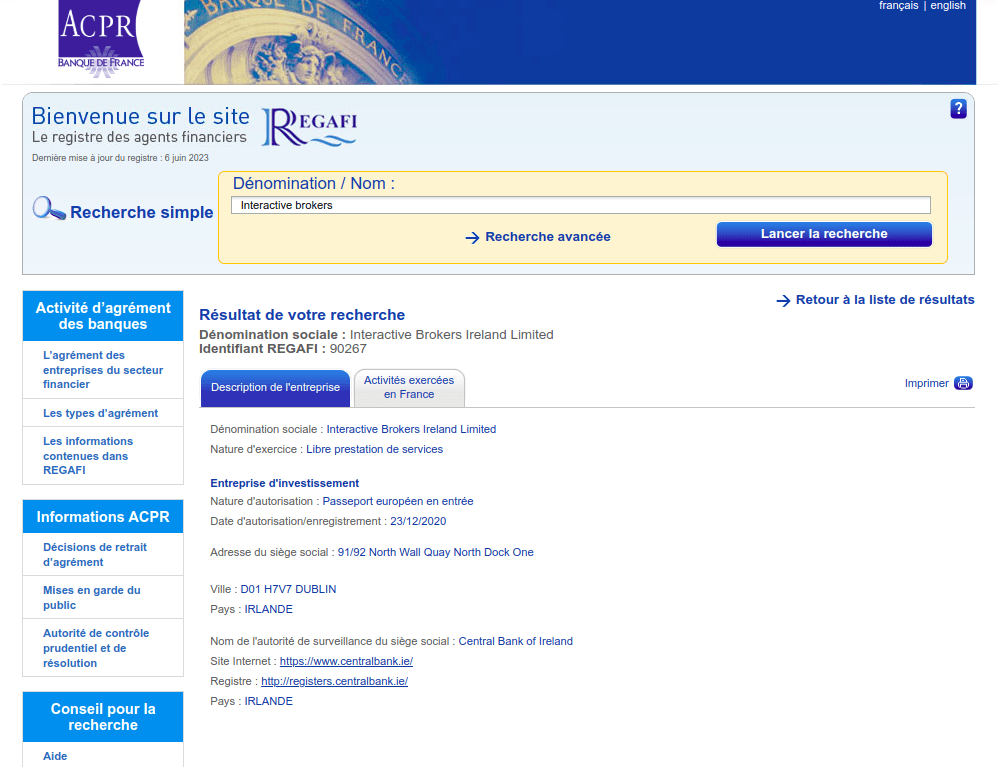 interactive brokers frais