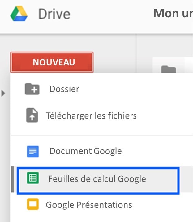 feilles de calcul Google