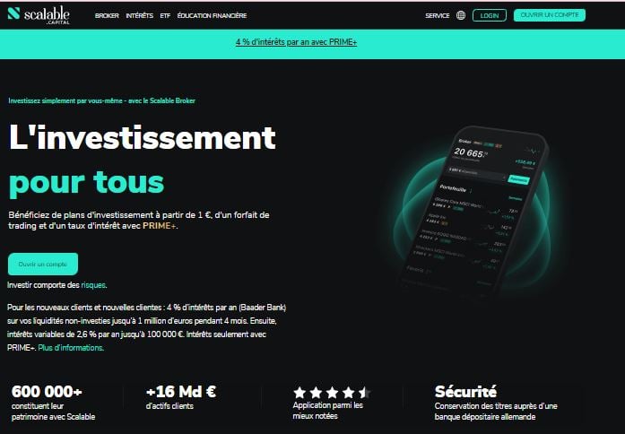 scalable capital comptes rémunérés