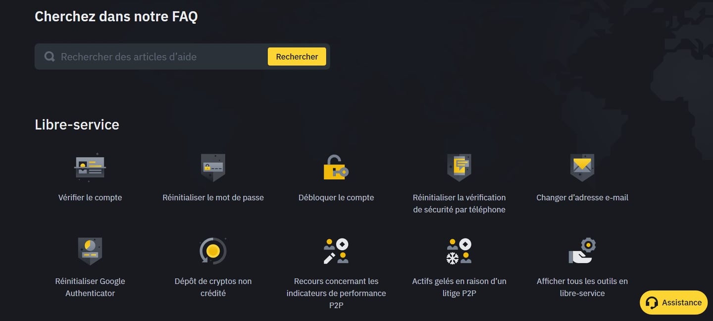 Binance Avis - Service client - centre d'aide - FAQ