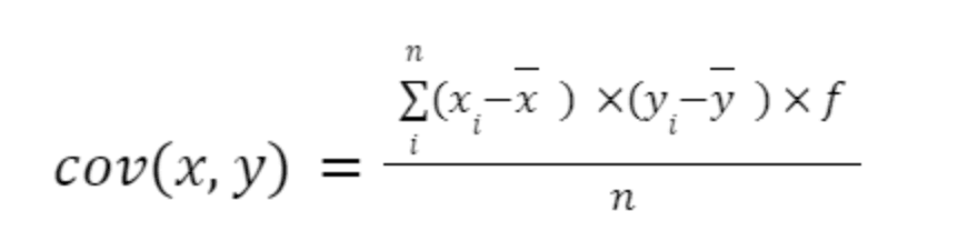 formule covariance x y