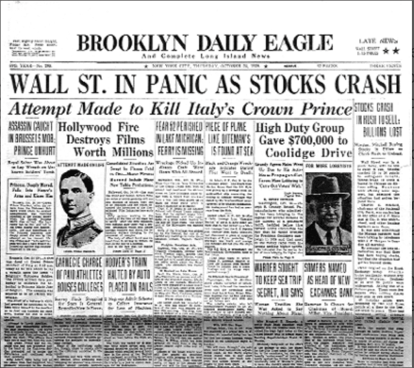 Causes Krach boursiers 1929