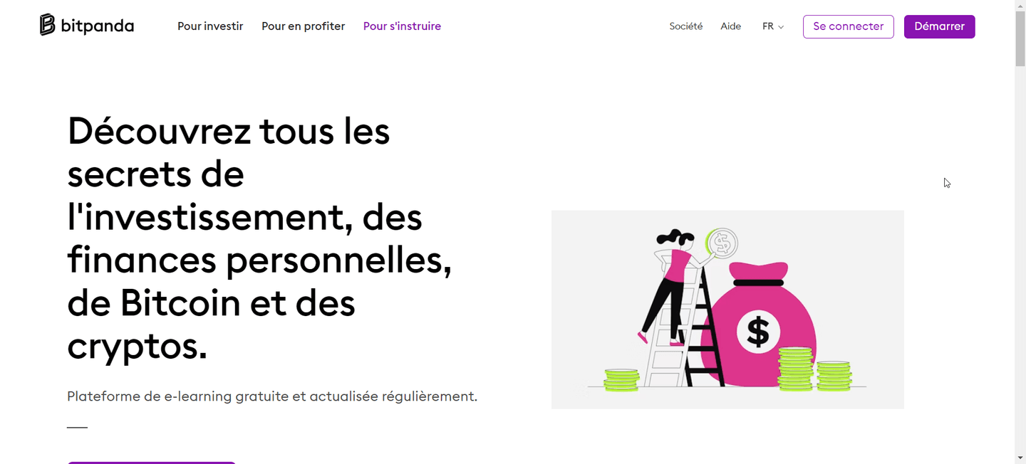 La plateforme Bitpanda Academy