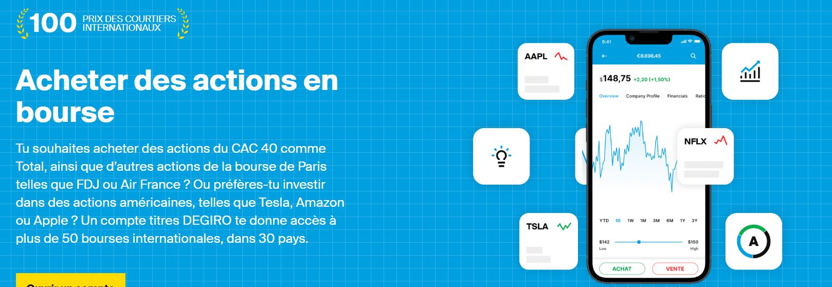 DEGIRO - Acheter des actions en bourse