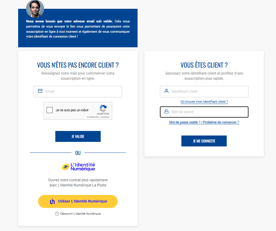 Première étape de la souscription en ligne chez EasyBourse.