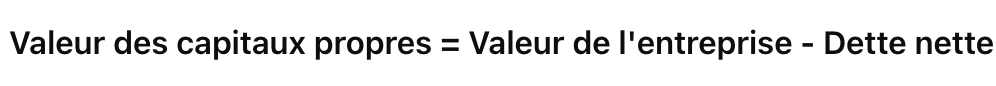 Formule prix théorique final d'une action - modèle DFC
