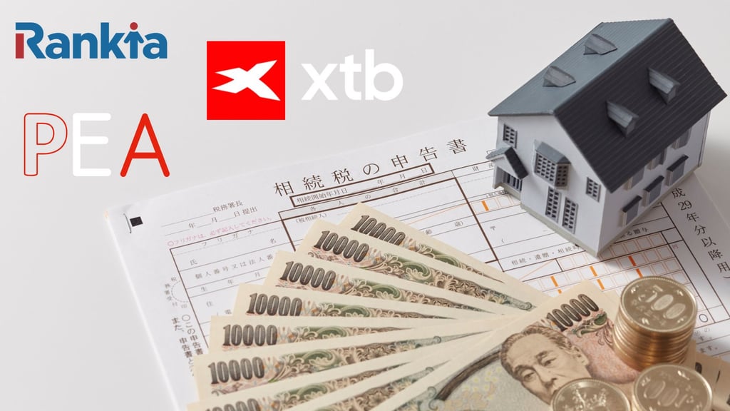 Avis PEA XTB : logos Rankia et XTB avec le terme PEA
