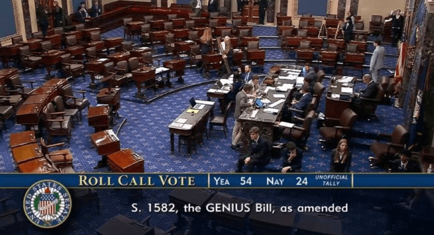 Moment où le Cryptocurrency Genius Act a été adopté (2025)