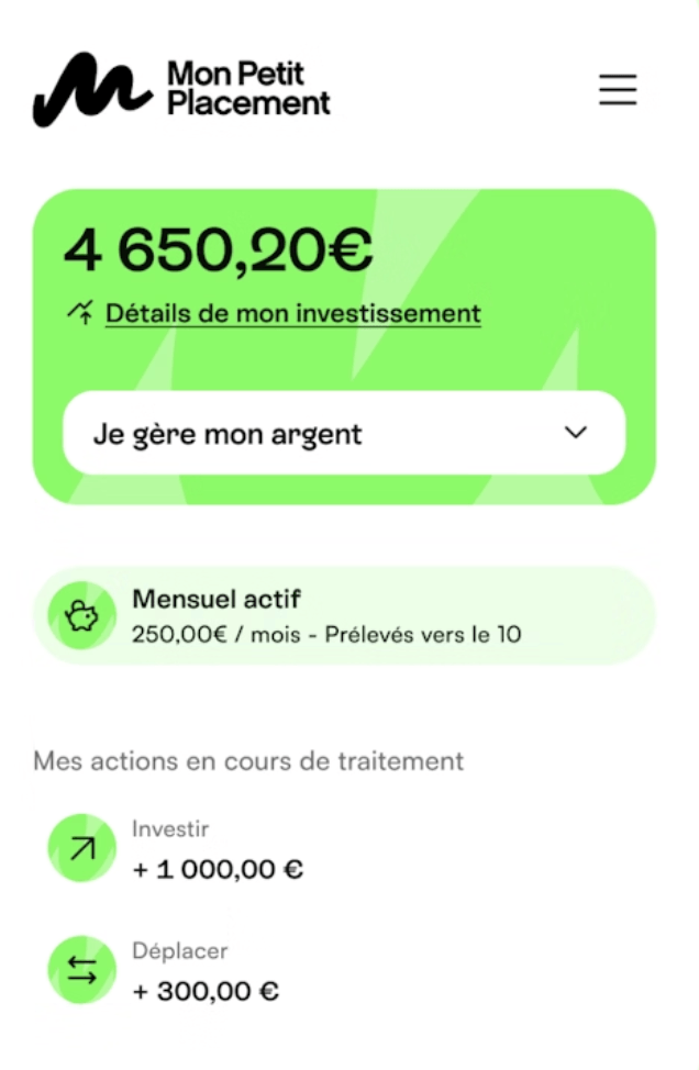 appplication mon petit placement