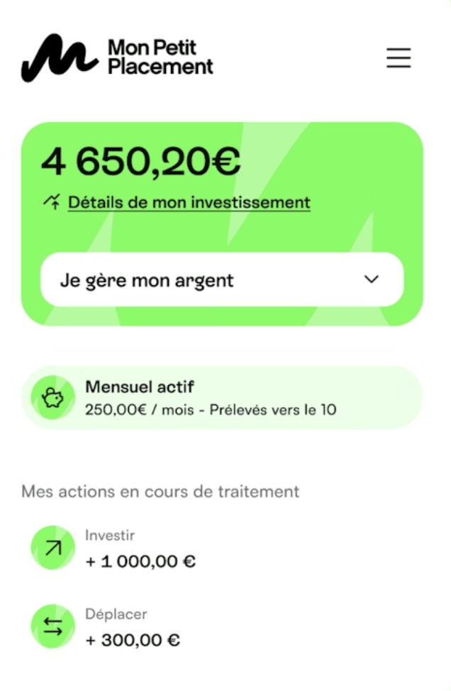 appplication mon petit placement