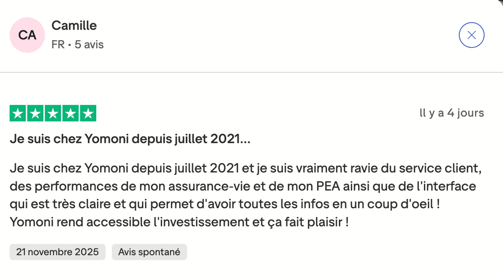 Avis des utilisateurs sur le PEA Yomoni